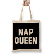Humuts Nap Queen White Text Bez Çanta Uzun Saplı