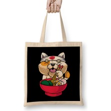Humuts Kawaii Cat Ramen Bowl Funny Anime Noodles Kitty Bez Çanta Uzun Saplı