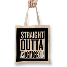 Straight Outta Asteria Oregon The Goonies White Bez Çanta Uzun Saplı