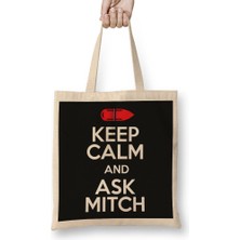 Keep Calm And Ask Mitch Baywatch Rescue Buoy Bez Çanta Uzun Saplı