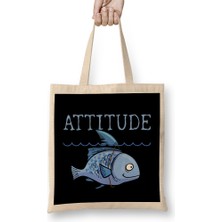 Attitude Of A Shark Fish Confidence Self Belief Bez Çanta Uzun Saplı