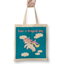 Humuts Pastel Unicorn Have A Magical Day Bez Çanta Uzun Saplı