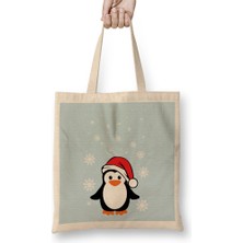 Humuts Christmas Penguin Cute Santa Hat Bez Çanta Uzun Saplı