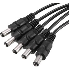 Wozlo 5'li Dc Adaptör Çoklayıcı Kablo 5.5*2.1mm - 1 Dişi 5 Erkek - Şerit LED Cctv Power Jack - 40CM