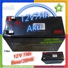 Ttec 12VOLT 7AMPER - 12V 7AH Ups Bakım Gerektirmeyen Bakımsız Kuru Akü