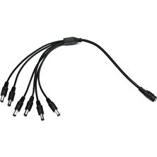 Wozlo Dc 12V 6 Port Power Jak Jack Çoklayıcı Kablo ( 6 Erkek/1 Dişi Uç ) - 40CM