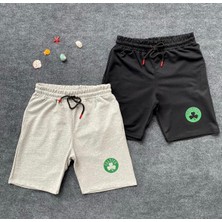 Amor Man Büyük Beden Özel Tasarım Celtıcs Baskılı Pamuk Ter Tutmayan Erkek 2li Bermuda Şort