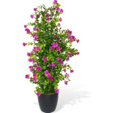 Nettenevime Yapay Çiçek Siyah Saksıda Lila Mineli Şimşir Ağacı 55CM
