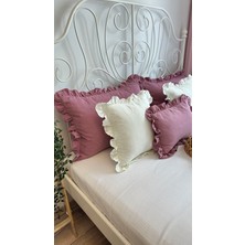 Decamor Home Fırfırlı Lacivert Kırlent Kılıfı Set 2’li