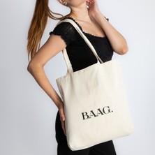 Baag Istanbul Tasarım, %100 Pamuklu , Ham Renk , Logo Baskılı, Fermuarlı Iç Cepli, Unisex , Yeni Sezon, Omuz Çantası