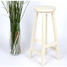 Woodensa  Bar Sandalyesi ,mutfak Sandalyesi Masif Tabure Yuvarlak Bar Taburesi Naturel