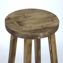 Woodensa  Bar Sandalyesi ,mutfak Sandalyesi Masif Tabure Yuvarlak Bar Taburesi Ceviz