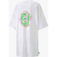 Puma Downtown Graphic Kadın Beyaz Yuvarlak Yaka Elbise