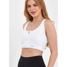 Grab Beyaz Kadın Kısa Slim Fit Sporcu Sütyeni GW-T23S016 Gaby Bralette