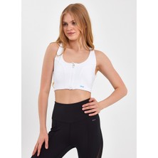 Grab Beyaz Kadın Kısa Slim Fit Sporcu Sütyeni GW-T23S016 Gaby Bralette