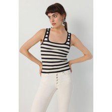 Babokah Jakarlı Cizgili Kaskorse Top