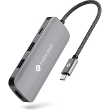 Novoo Rs6 Pro Type-C To 4K HDMI 2*usb-A 3.2 ve 2*usb-C Pd 100W Aux Dönüştürücü Adaptör