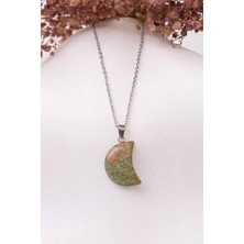 Dünya Doğal Taş Ay Unakit Taşı Kolye