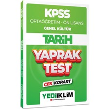 Yediiklim Yayınları 2024 KPSS Ortaöğretim Ön Lisans Genel Kültür Tarih Çek Kopart Yaprak Test
