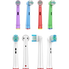 Toocare Oral - B Uyumlu Şarjlı ve Pilli Diş Fırçaları İçin 4 Adet Çocuk + 4 Adet Yetişkin Yedek Başlığı