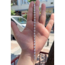Erer Gümüş Gümüş Beyaz Damla Taşlı Bayan Bileklik PR2523SD