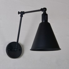 Rsylight Dylight Retro Metal  Dekoratif Mafsallı Akrobatik Siyah Duvar Aplik