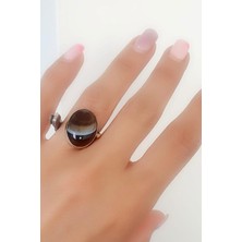 Ose Shop Akik Taşlı 925AYAR Gümüş Tasarım Ayarlanabilir Yüzük