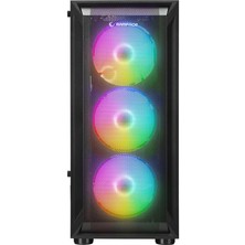 Rampage Shıva 4X120MM Rainbow Fanlı Midt Atx Siyah Kasa