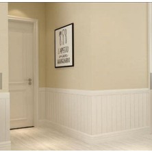 Renkli Duvarlar 70X35CM(0,25M2) Kendinden Yapışkanlı  Beyaz Ahşap Kendinden Yapışkanlı Esnek Duvar Paneli  NW43