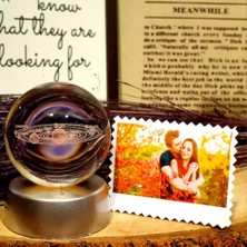 Hediyesahibi  3D Güneş Sistemi Renk Değiştiren Işıklı Kristal Küre