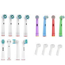 Toocare Oral-B Diş Fırçası Uyumlu 12 Adet Yedek Başlık (Cross Action-Standart-Çocuk) + 4 Kapak
