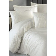 Clasy Valinor Ekru Çift Kişilik %100 Pamuk Saten Nevresim Takımı