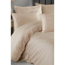 Clasy Valinor Bej Çift Kişilik %100 Pamuk Saten Nevresim Takımı