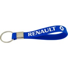 Renault Logo Arma Amblem Silikon Metal Anahtarlık 1 Adet Yüksek Kalite Mavi Beyaz