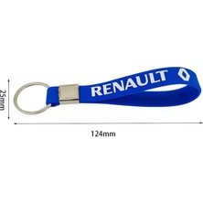 Renault Logo Arma Amblem Silikon Metal Anahtarlık 1 Adet Yüksek Kalite Mavi Beyaz