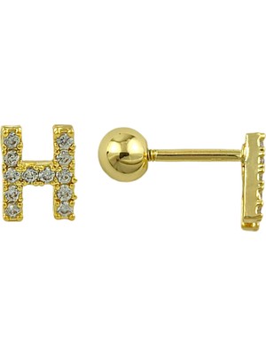 ÇLK Accessories Gold Harf Piercing - H Harfpiercing