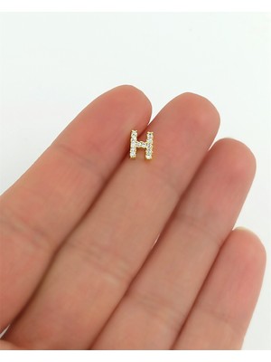 ÇLK Accessories Gold Harf Piercing - H Harfpiercing