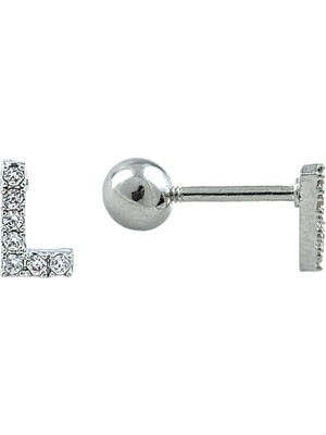 ÇLK Accessories Gümüş Renk Harf Piercing - L Harfpiercing