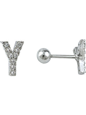 ÇLK Accessories Gümüş Renk Harf Piercing - Y Harfpiercing