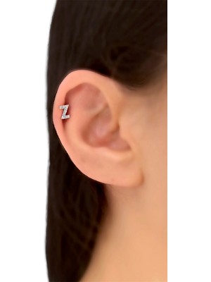 ÇLK Accessories Gümüş Renk Harf Piercing - Z Harfpiercing