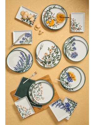 Porland Flower Garden 6 Kişilik Kahvaltı Takımı 18 Parça Renkli Porselen Çiçek Desenli