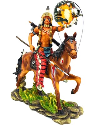 Rakun Home Kızılderili Biblo Serisi / Atlı Savaşçı