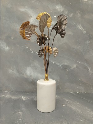 X Mermer Mermer Kaideli Pirinç Ginkgo Dekoratif Obje