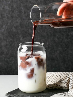 Senin Dükkanın Borosilikat Cam Pipetli Meşrubat Soğuk Kahve Bardağı 420 ml 1 Adet