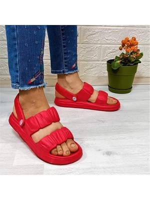 Calx 1260 Kırmızı Hafif Rahat Kadın Terlik & Sandalet