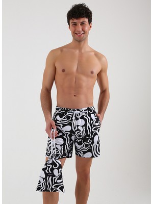 Whitefin Siyah Erkek Slim Fit Şort Mayo 1037