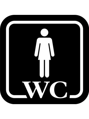 2Mak Sticker 3mm Dekota (Forex) Üzeri Siyah Uv Baskı Kadın Wc Levhası