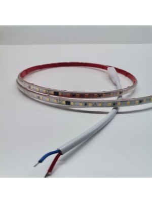 Yuled 220V Silikonlu Yapışkanlı 10 cm Kesimli Hortum Şerit LED 5 Metre Kırmızı+Güç Fişi