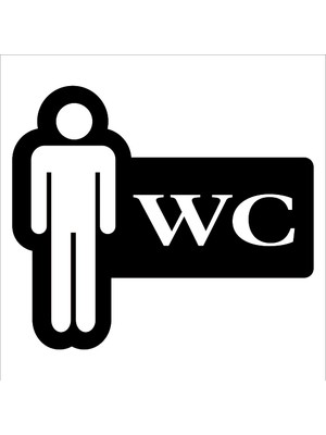 2Mak Sticker 3mm Özel Silüet Kesim Dekota (Forex) Üzeri Uv Baskı Erkek Wc Levhası