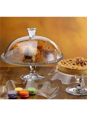 Paşabahçe Ayaklı Kek Fanusu 32,2 cm Ağız Çapı Şık Tasarım Cam Malzeme ile